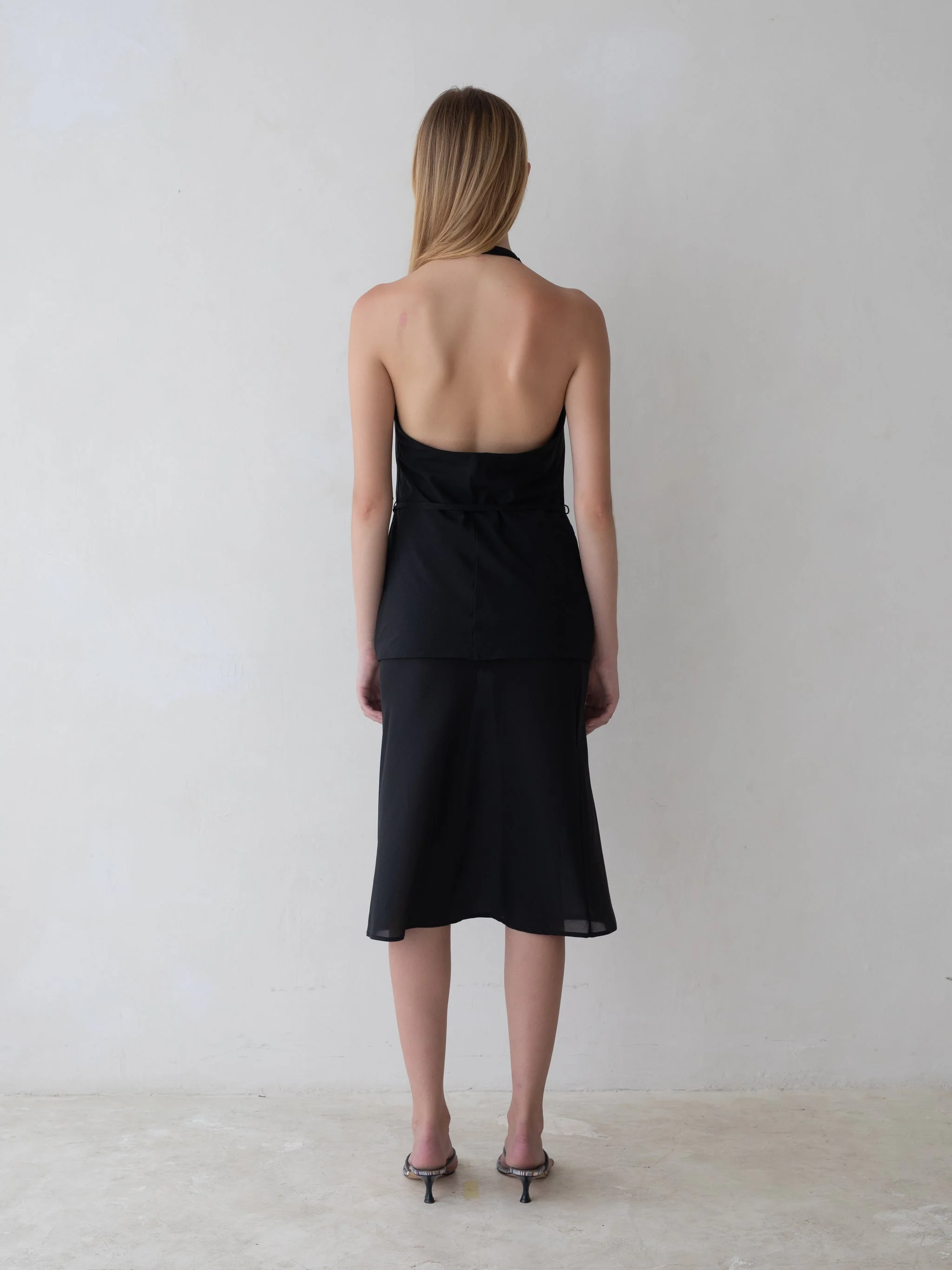 Belle Anna: Lea Silk Skirt - Black - Image 3